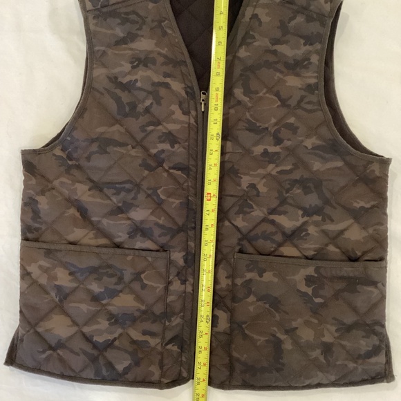 Field and Stream Mens Large Brown Camo Quilted reversible zipper vest. Outdoors - Picture 8 of 12